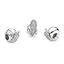 Load image into Gallery viewer, Pandora Sparkling Snail Charm, Clear &amp; Orchid CZ