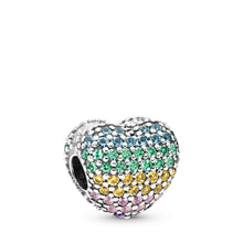Load image into Gallery viewer, PANDORA Open My Heart Pavé Clip, Multi-Color CZ
