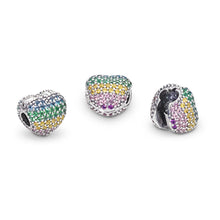 Load image into Gallery viewer, PANDORA Open My Heart Pavé Clip, Multi-Color CZ