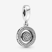 Load image into Gallery viewer, Spinning Pandora Logo and Pavé Dangle Charm