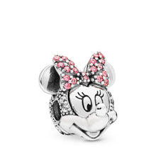 Load image into Gallery viewer, Pandora Disney, Shimmering Minnie Portrait Clip, Clear CZ &amp; Pink Enamel
