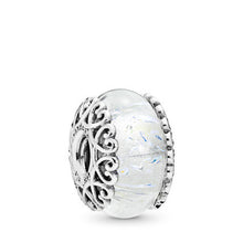 Load image into Gallery viewer, Pandora Iridescent White Glass Charm