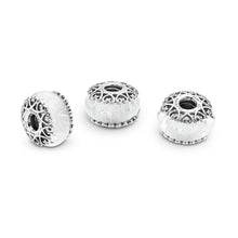 Load image into Gallery viewer, Pandora Iridescent White Glass Charm