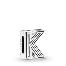 Load image into Gallery viewer, Pandora Reflexions Letter K Clip Charm
