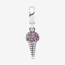 Load image into Gallery viewer, Pavé Ice Cream Cone Dangle Charm