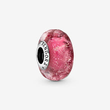 Load image into Gallery viewer, Wavy Fancy Pink Murano Glass Charm
