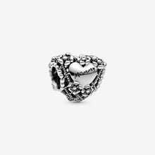 Load image into Gallery viewer, Openwork Flower Heart Mommy Charm