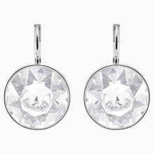 Load image into Gallery viewer, BELLA PIERCED EARRINGS, WHITE, RHODIUM PLATED