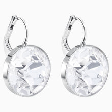 Load image into Gallery viewer, BELLA PIERCED EARRINGS, WHITE, RHODIUM PLATED