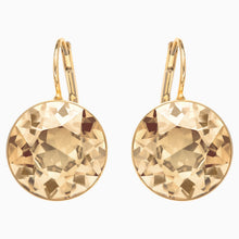 Load image into Gallery viewer, BELLA PIERCED EARRINGS, BROWN, GOLD-TONE PLATED