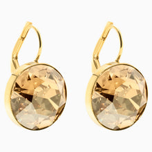 Load image into Gallery viewer, BELLA PIERCED EARRINGS, BROWN, GOLD-TONE PLATED