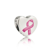 Load image into Gallery viewer, Pandora Hope Ribbon Charm, Pink Enamel