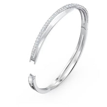Load image into Gallery viewer, Twist bangle White, Rhodium plated