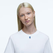 Load image into Gallery viewer, Chroma necklace Octagon cut, Blue, Rhodium plated