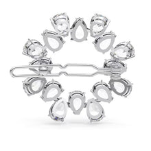 Load image into Gallery viewer, Hair clip Pear cut, White, Rhodium plated