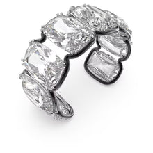 Load image into Gallery viewer, Harmonia cuff Oversized floating crystals, White, Mixed metal finish