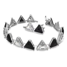 Load image into Gallery viewer, Ortyx bracelet Triangle cut, Black, Rhodium plated