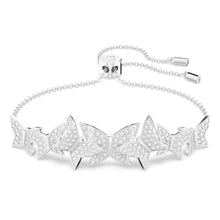 Load image into Gallery viewer, Lilia bracelet Butterfly, White, Rhodium plated