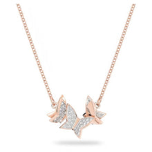 Load image into Gallery viewer, Lilia necklace Butterfly, White, Rose gold-tone plated