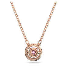 Load image into Gallery viewer, Swarovski Sparkling Dance pendant Round cut, Purple, Rose gold-tone plated