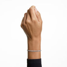 Load image into Gallery viewer, Tennis Deluxe bracelet Round cut, White, Rhodium plated