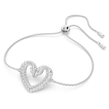 Load image into Gallery viewer, Una bracelet Heart, White, Rhodium plated