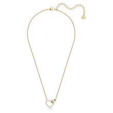 Load image into Gallery viewer, Lovely necklace Heart, White, Gold-tone plated