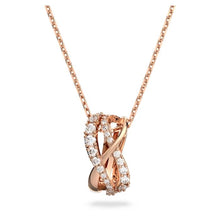 Load image into Gallery viewer, Twist necklace White, Rose gold-tone plated
