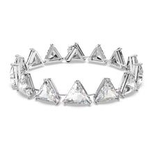 Load image into Gallery viewer, Ortyx bracelet Triangle cut, White, Rhodium plated