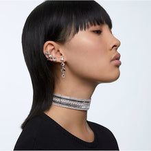 Load image into Gallery viewer, Millenia ear cuff Set (2), Asymmetrical, White, Rhodium plated