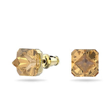 Load image into Gallery viewer, Ortyx stud earrings Pyramid cut, Yellow, Gold-tone plated