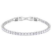Load image into Gallery viewer, Tennis Deluxe bracelet Round cut, White, Rhodium plated