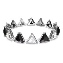 Load image into Gallery viewer, Ortyx bracelet Triangle cut, Black, Rhodium plated