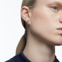 Load image into Gallery viewer, Constella ear cuff Set (2), Asymmetrical, White, Rose gold-tone plated