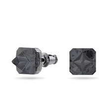 Load image into Gallery viewer, Ortyx stud earrings Pyramid cut, Gray, Ruthenium plated
