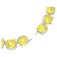 Load image into Gallery viewer, Harmonia choker Cushion cut, Yellow, Rhodium plated