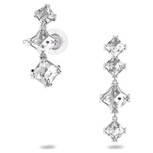 Load image into Gallery viewer, Millenia ear cuff Set (2), Asymmetrical, White, Rhodium plated