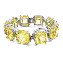 Load image into Gallery viewer, Harmonia bracelet Cushion cut, Yellow, Rhodium plated