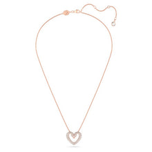 Load image into Gallery viewer, Una pendant Heart, Small, White, Rose gold-tone plated