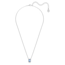 Load image into Gallery viewer, Millenia necklace Octagon cut, Blue, Rhodium plated
