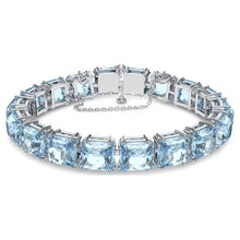 Load image into Gallery viewer, Millenia bracelet Square cut, Blue, Rhodium plated