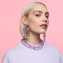 Load image into Gallery viewer, Gema clip earrings Chandelier, Multicolored, Rhodium plated