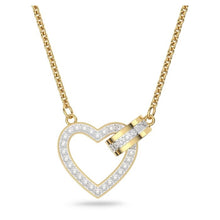 Load image into Gallery viewer, Lovely necklace Heart, White, Gold-tone plated