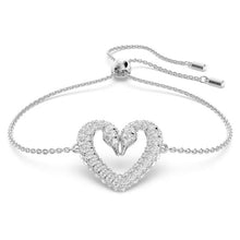 Load image into Gallery viewer, Una bracelet Heart, White, Rhodium plated