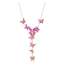 Load image into Gallery viewer, Lilia Y necklace Butterfly, Pink, Rose gold-tone plated