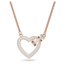 Load image into Gallery viewer, Lovely necklace Heart, White, Rose gold-tone plated