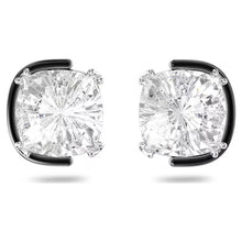 Load image into Gallery viewer, Harmonia stud earrings Cushion cut, White, Mixed metal finish