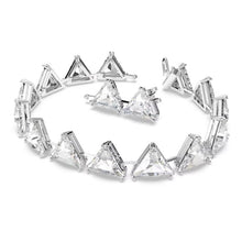 Load image into Gallery viewer, Ortyx bracelet Triangle cut, White, Rhodium plated