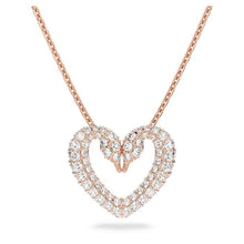 Load image into Gallery viewer, Una pendant Heart, Small, White, Rose gold-tone plated