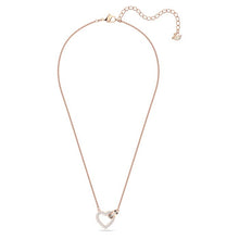 Load image into Gallery viewer, Lovely necklace Heart, White, Rose gold-tone plated